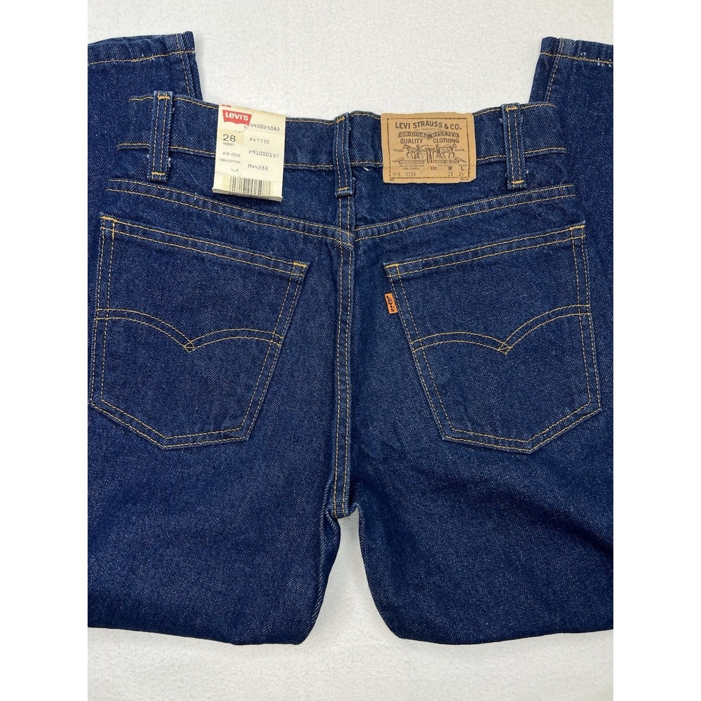 Levi's 918 Husky Orange Tab Jeans 28x24 Dark Wash Deadstock USA Made Y2K VTG NWT